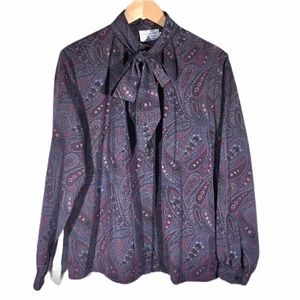 Pendleton Paisley Size L Purple Vintage Blouse